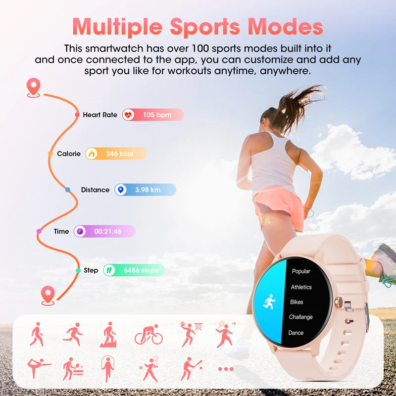 Women'S Smartwatch 1.39 Touch Screen, Bluetooth