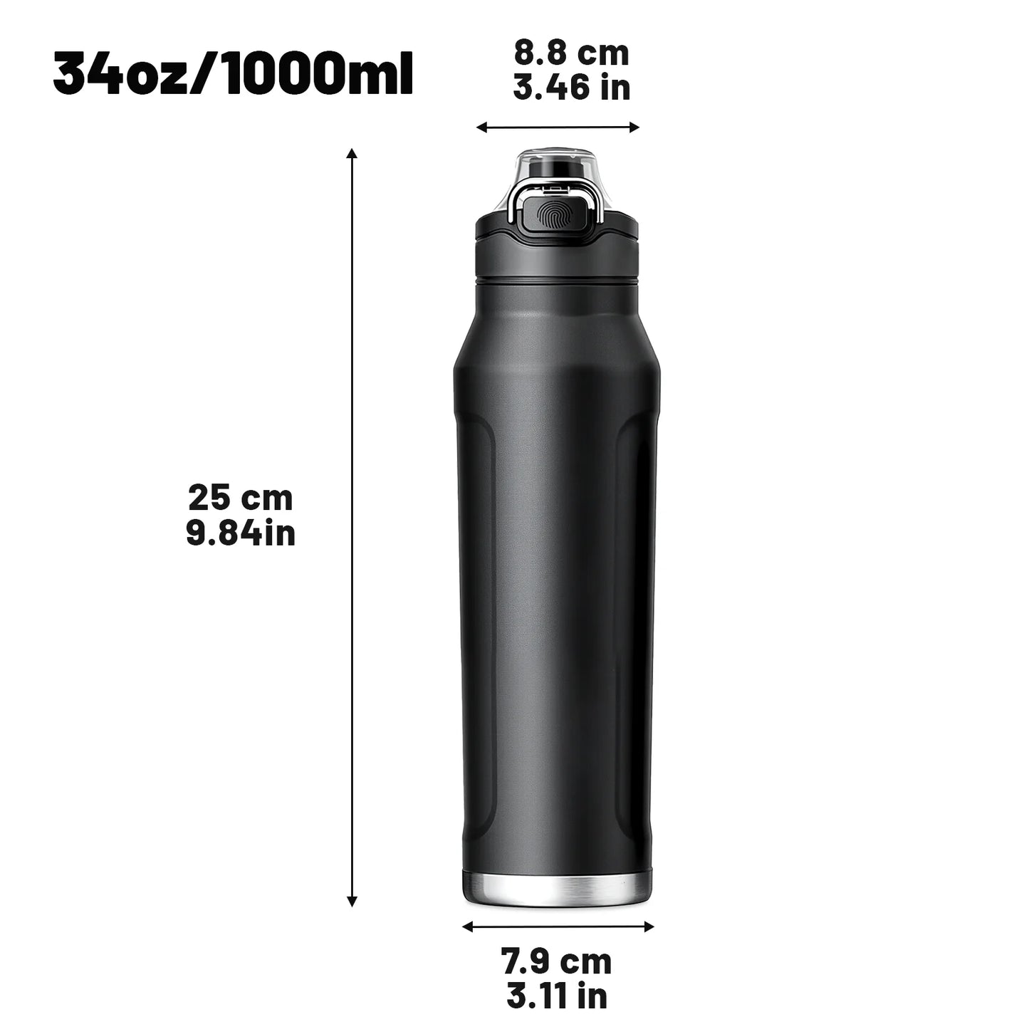 32 Oz water bottle with lid and straw