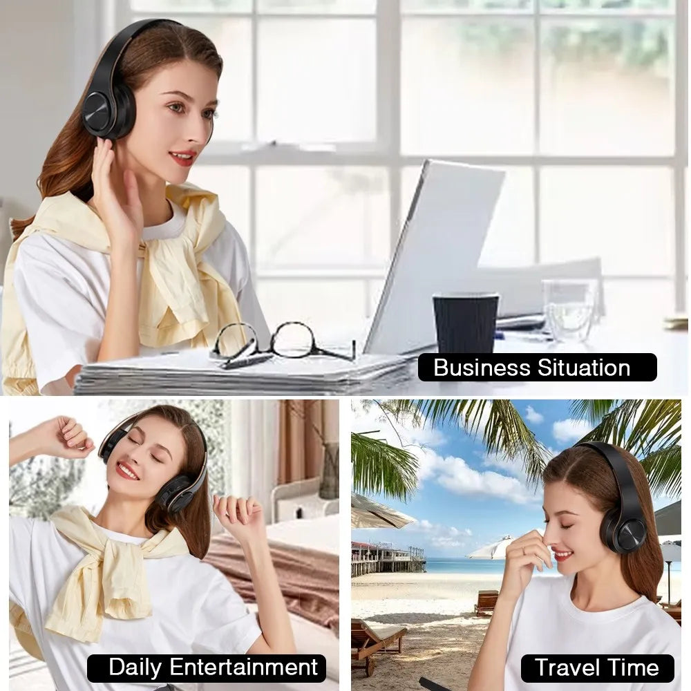 HIFI Stereo Earphones Bluetooth Headphone With Mic