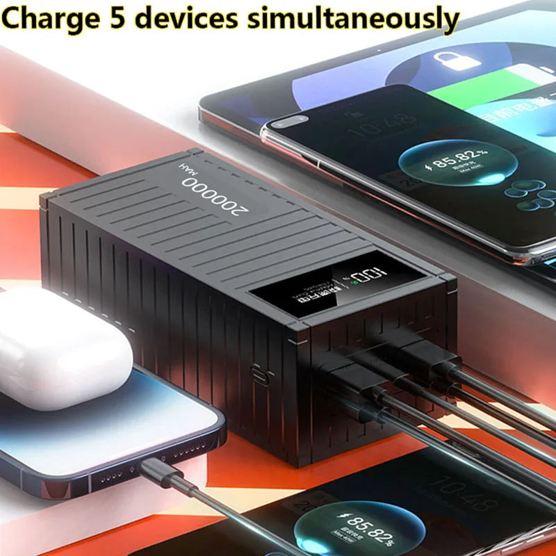 200000mAh Power Bank 66W Fast Charger Portable For Phones