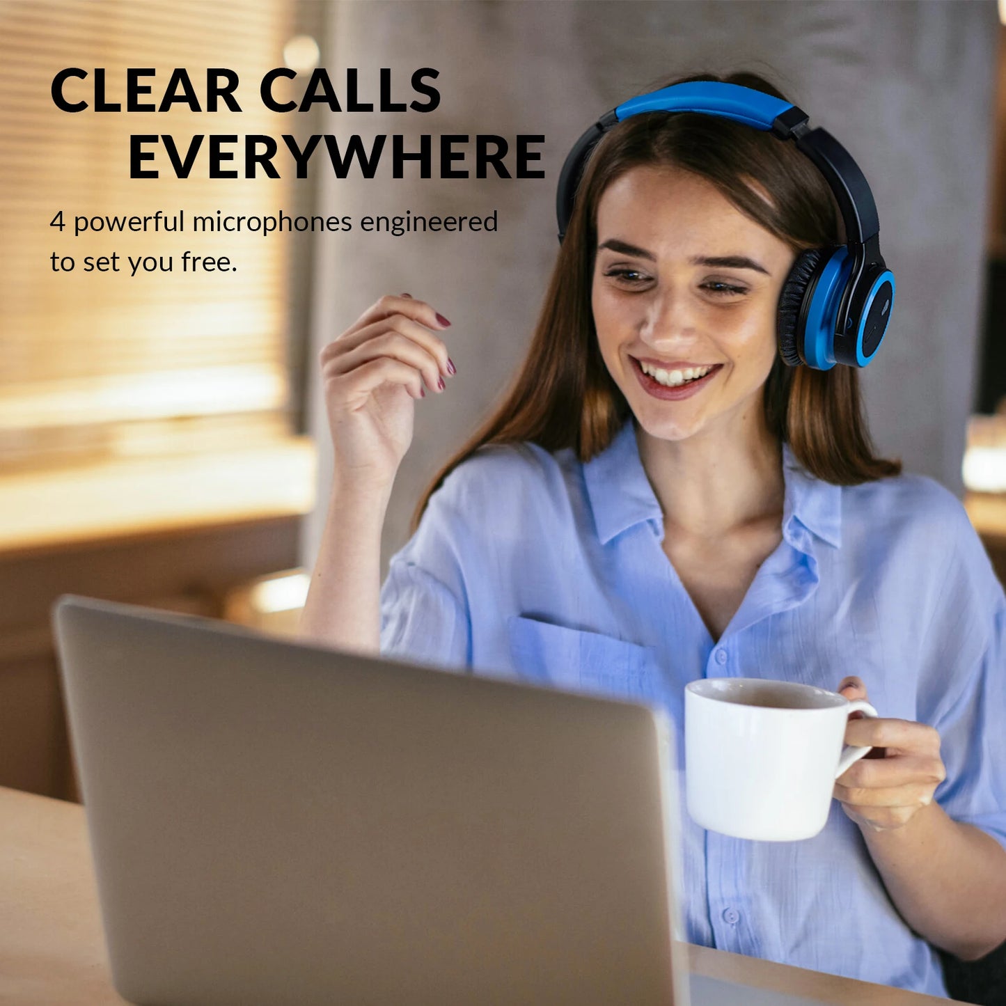 E7BPRO Active Noise Cancelling Wireless Headphones Over Ear