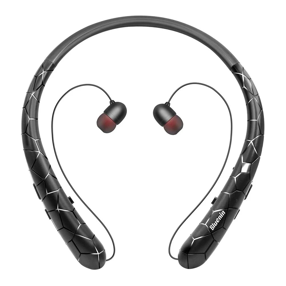Neckband Headset Noise Canceling Retractable Earbuds
