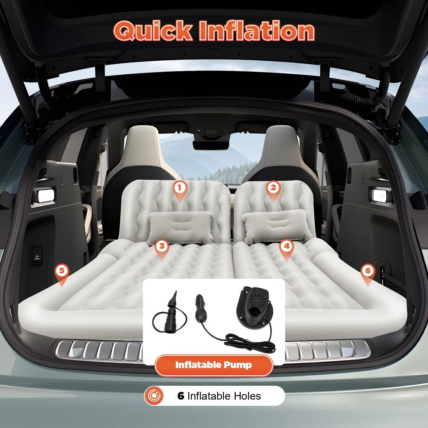 SUV Air Mattress with Air Pump Inflatable Car Mattress Universal Fit