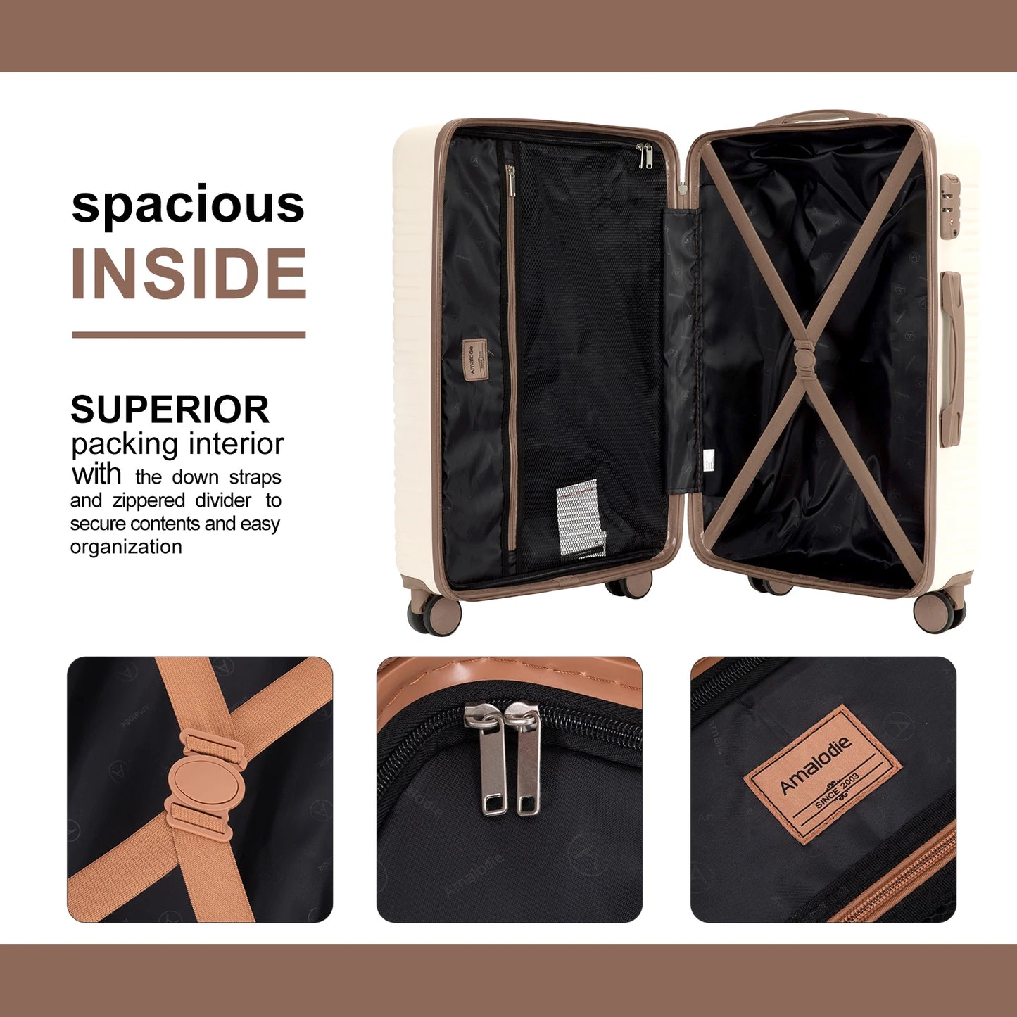 Luggage set 5 Pieces, Hardshell Suitcase