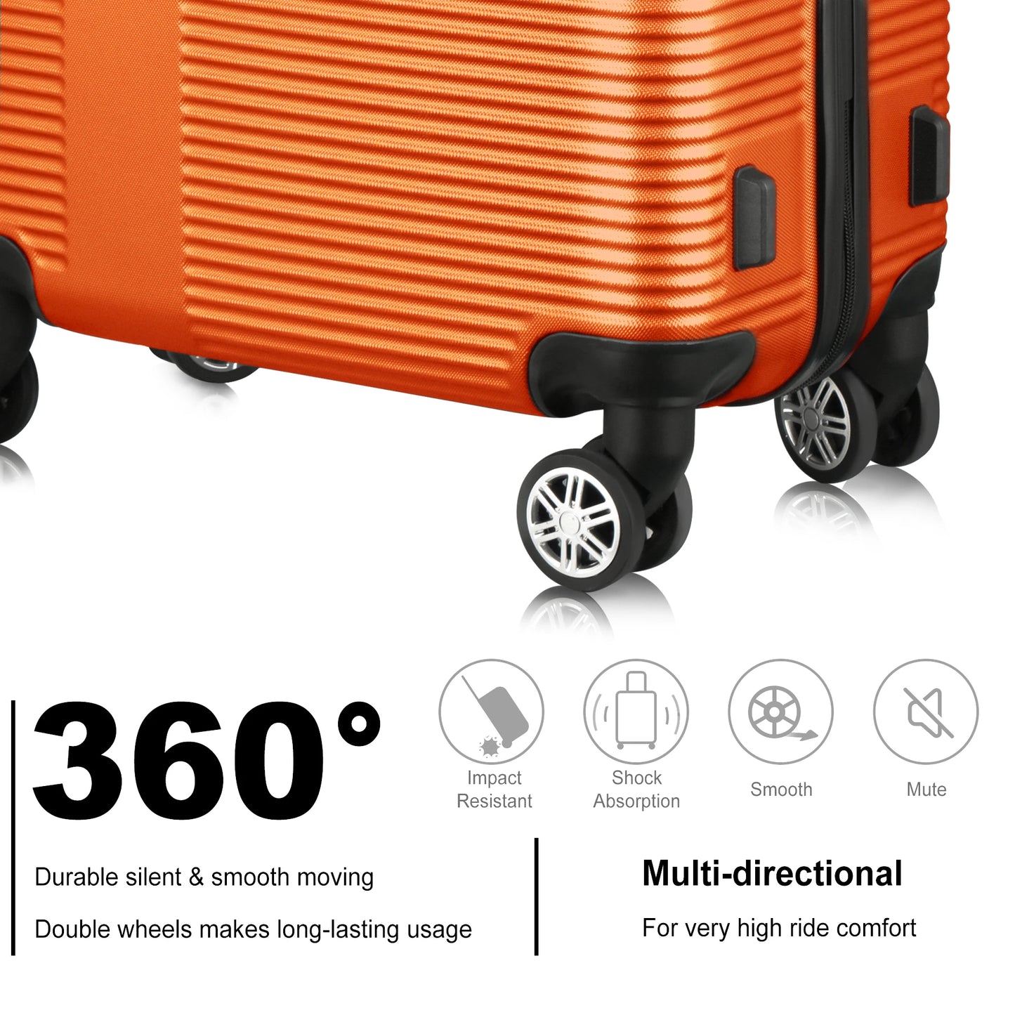 3 Piece Luggage Set With Tsa Lock 20 24 28 Inch Lightweight Cross Stripe Hardshell Suitcase With 360 Degree Spinner Wheels