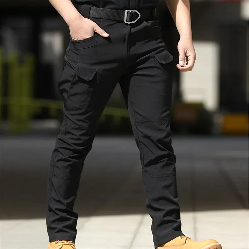 Men's Fashion Cargo Pants Solid Color Waterproof Full Length
