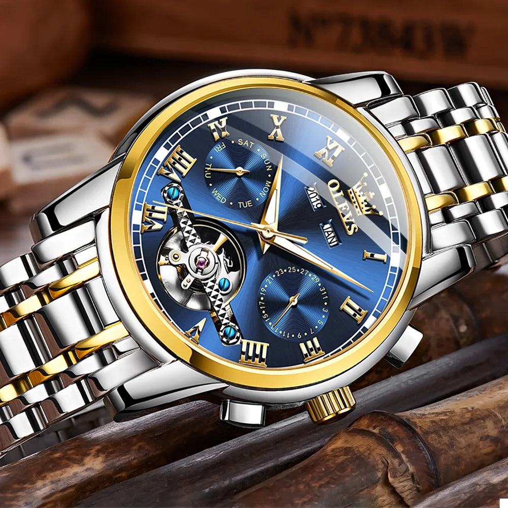 Men's Watches Automatic Mechanical Wristwatch Waterproof Stainless Steel