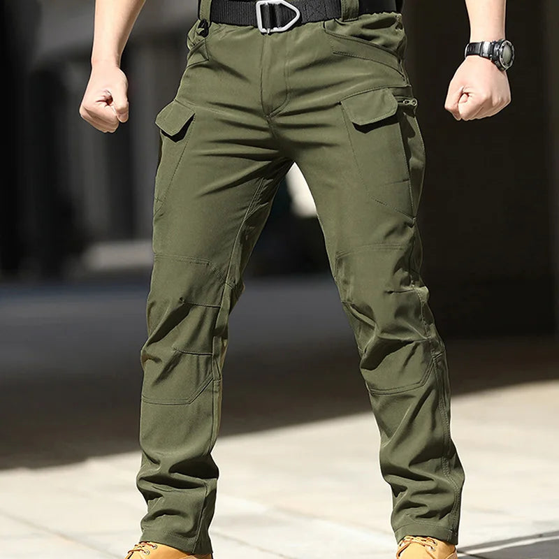 Men's Fashion Cargo Pants Solid Color Waterproof Full Length