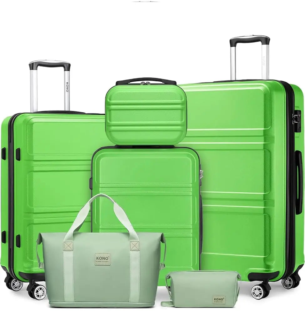 Kono 6 Piece Luggage Set Lightweight ABS Hardshell TSA Lock