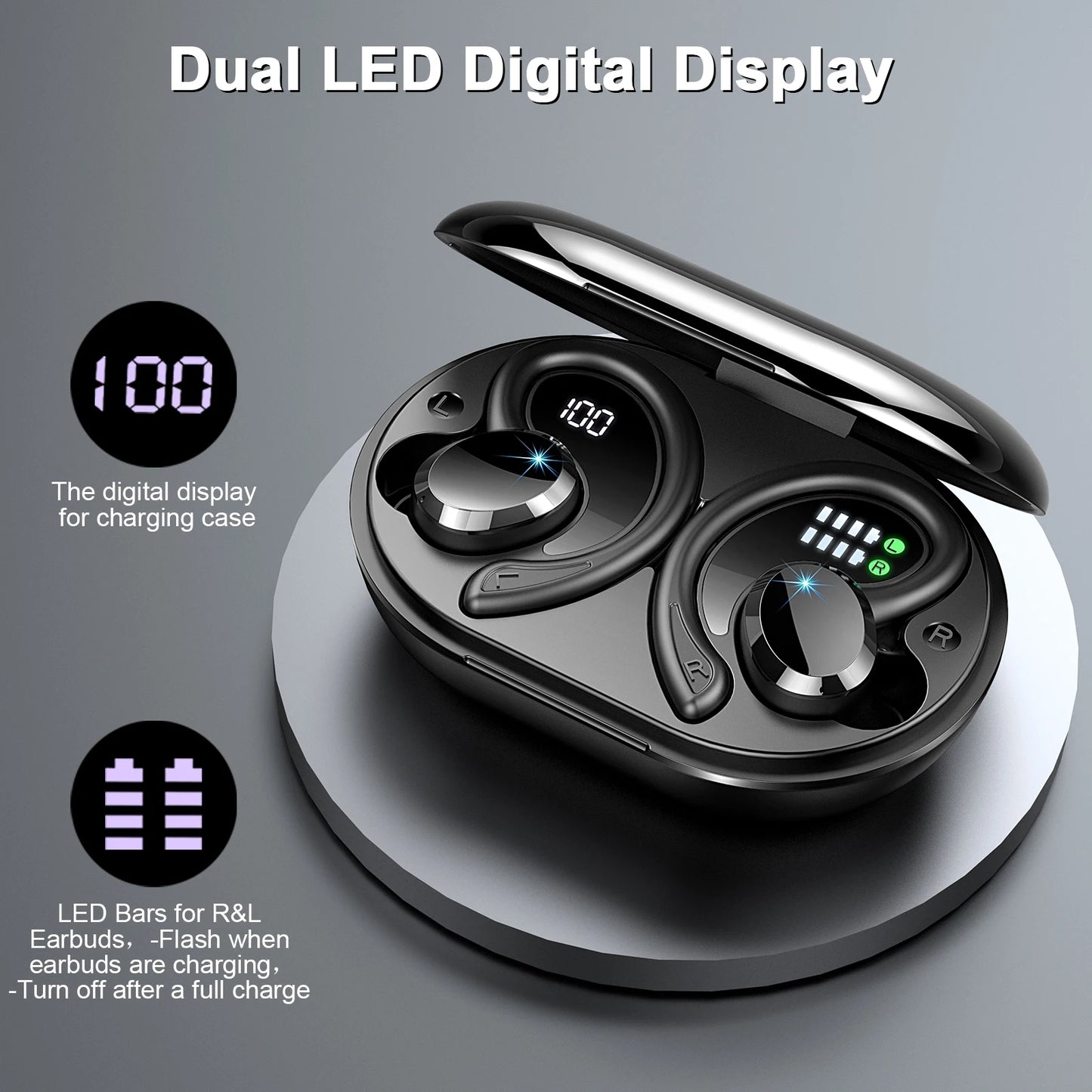 Wireless Earbuds, Bluetooth 5.3 Noise Cancelling Mic, 48H Playtime