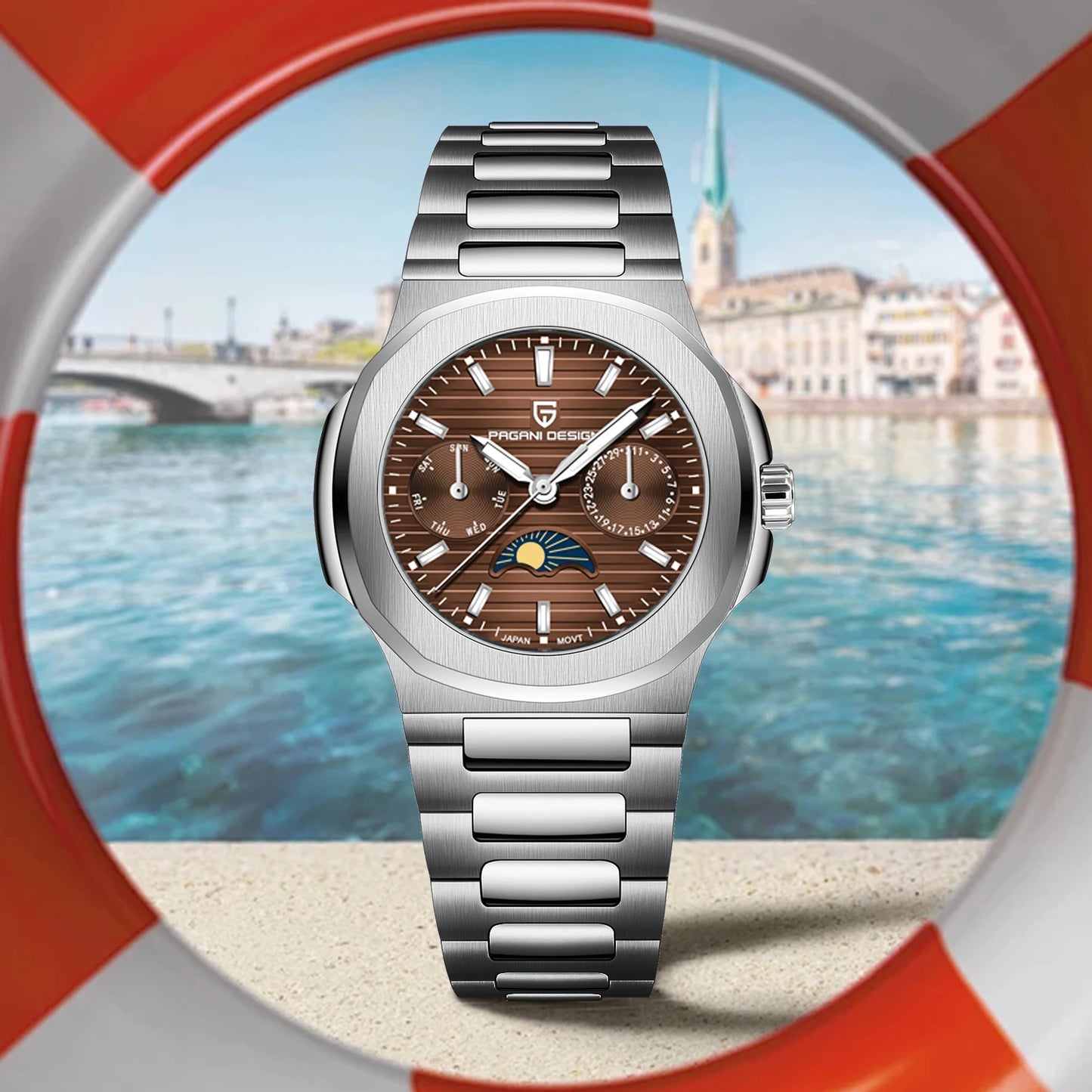 Luxury Quartz Wristwatch Ladies Sapphire Waterproof
