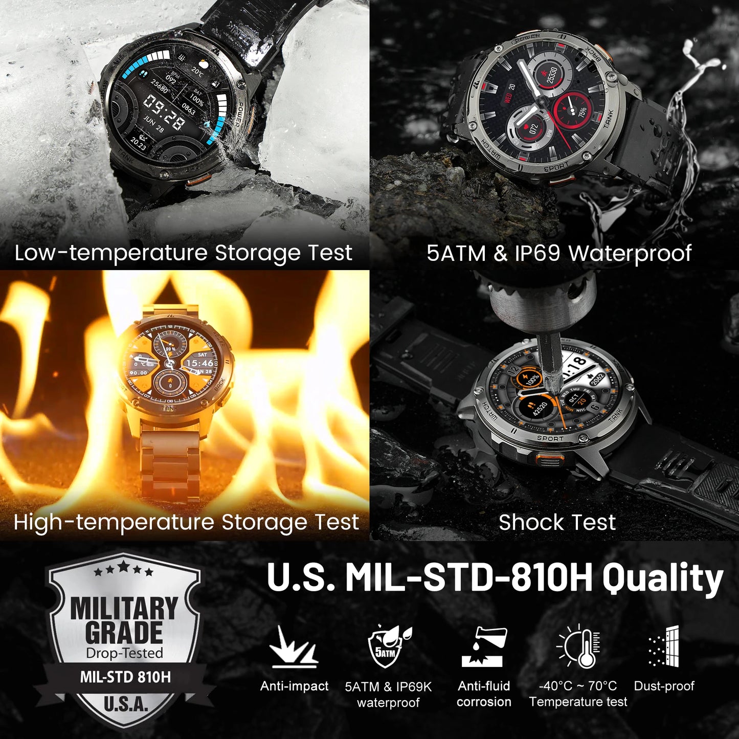 T3 Smart Watch Military Smartwatch