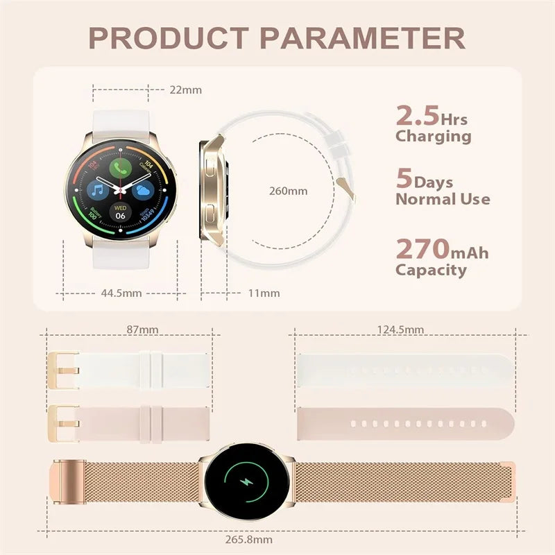 Smart Watch for Women, Android and iOS Phones
