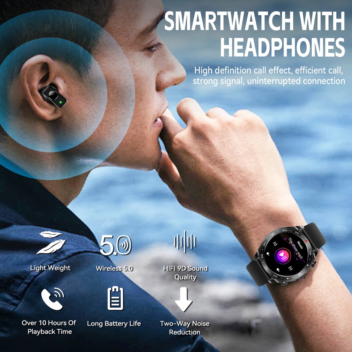 New Smart Watches for Men with Earbuds Inside