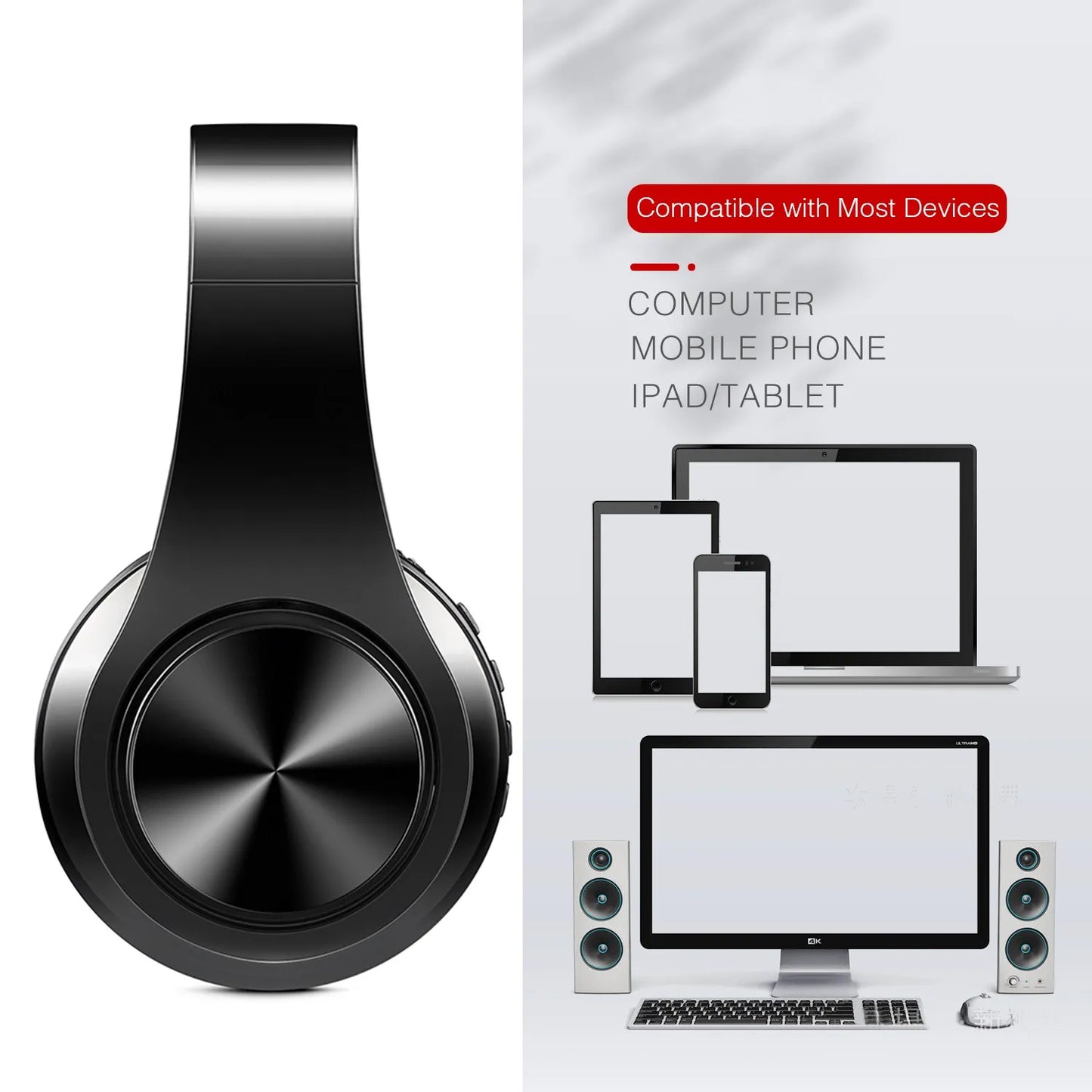 HIFI Stereo Earphones Bluetooth Headphone With Mic