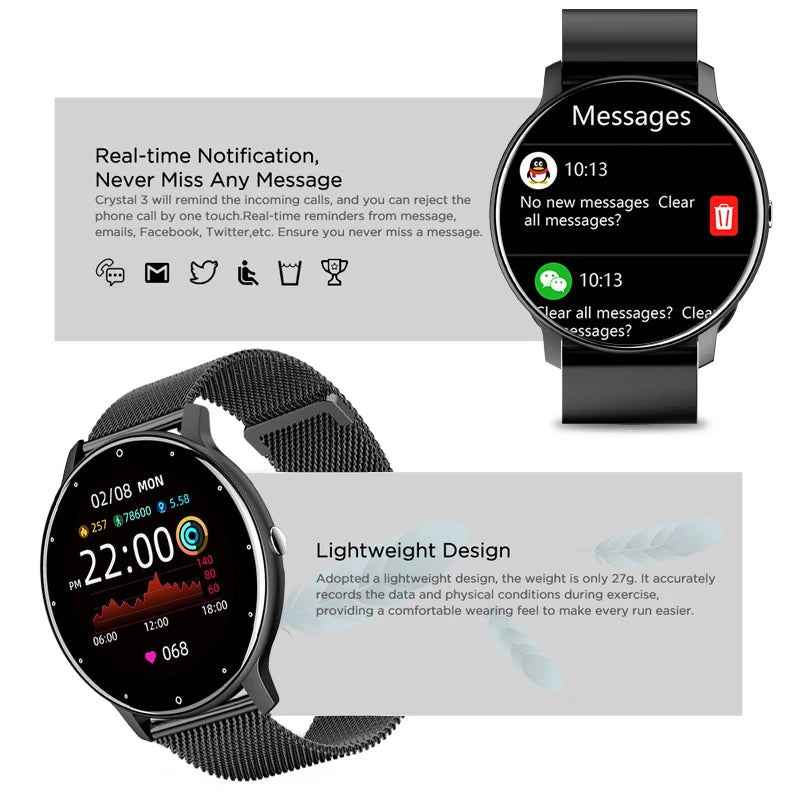 Smart Watch Ladies Full touch Screen Fitness Watch