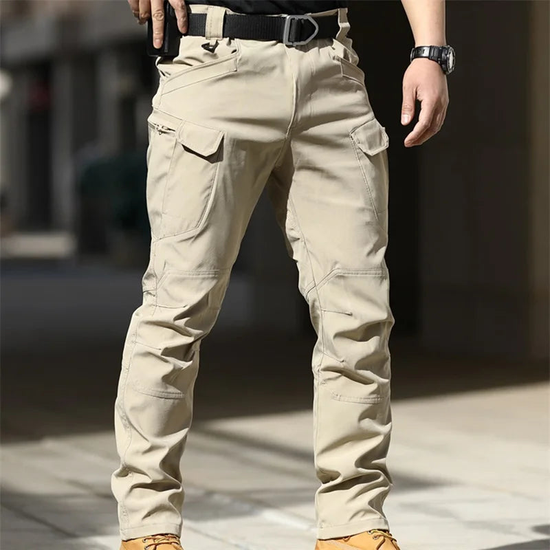 Men's Fashion Cargo Pants Solid Color Waterproof Full Length