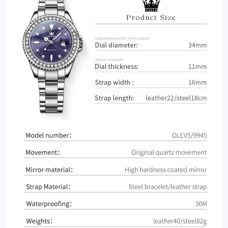 Women's Watches Elegant Full Diamond Dial