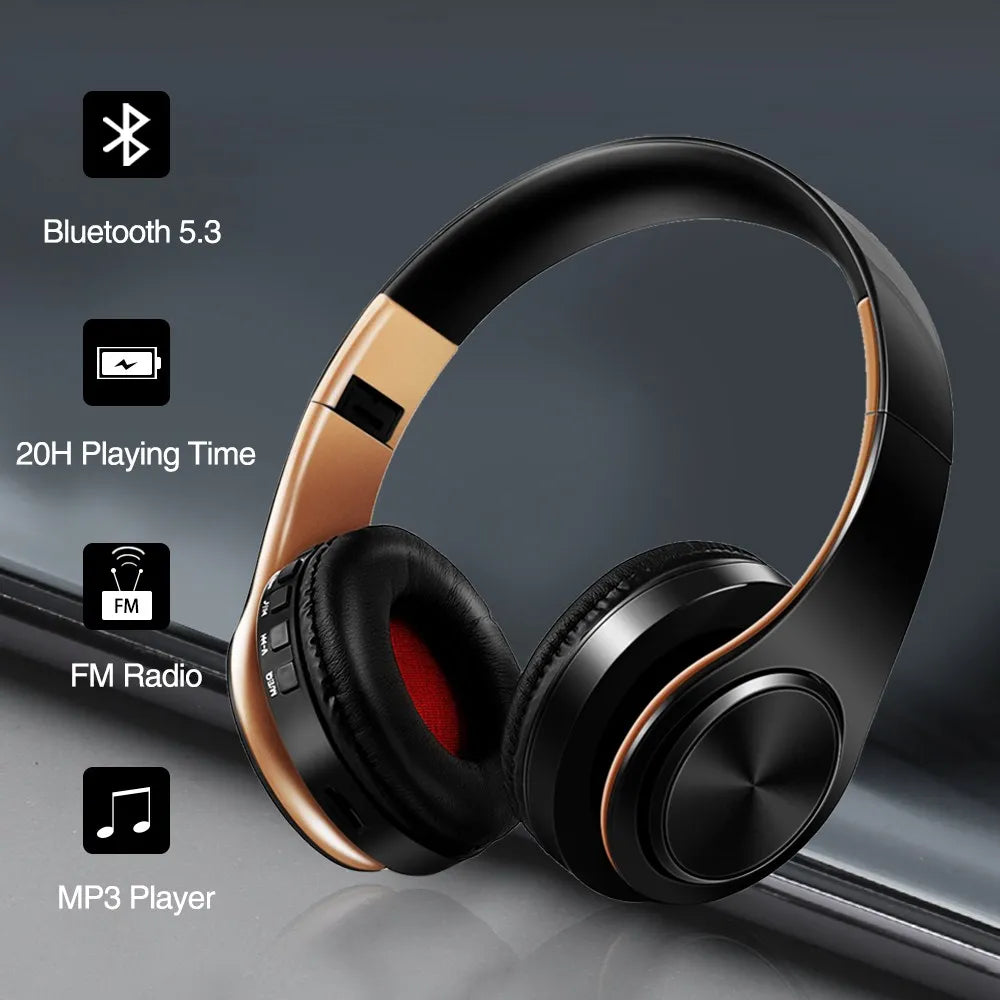 HIFI Stereo Earphones Bluetooth Headphone With Mic