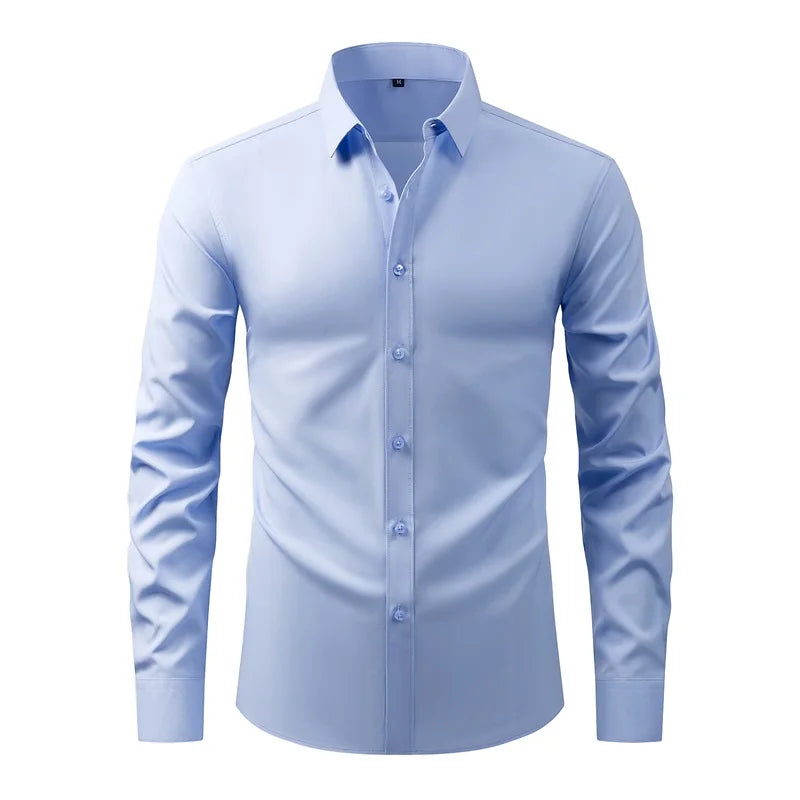 Men's Classic Button Down Shirt with Long Sleeves for Casual Spring and Summer