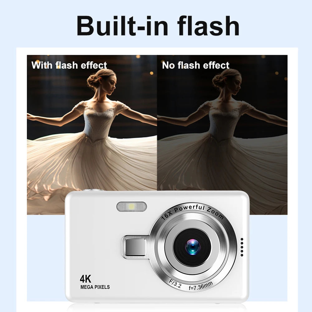4K HD 1080P Portable Camera 16X Zoom Autofocus