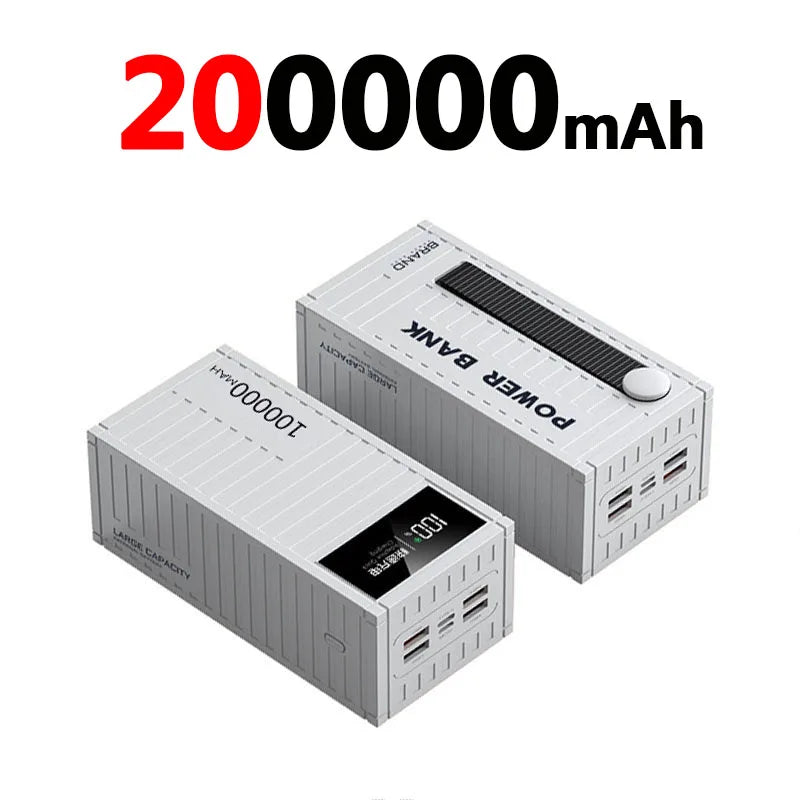 200000mAh Power Bank 66W Fast Charger Portable For Phones