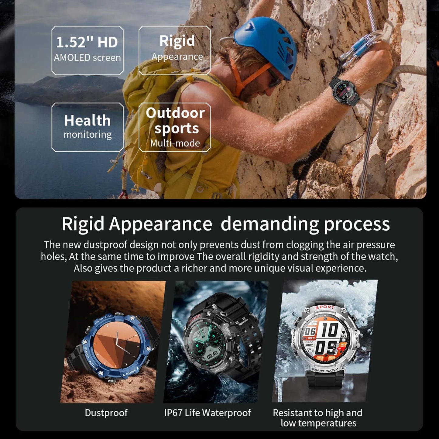 Smart Watch AMOLED Display With In-Ear Bluetooth Headset