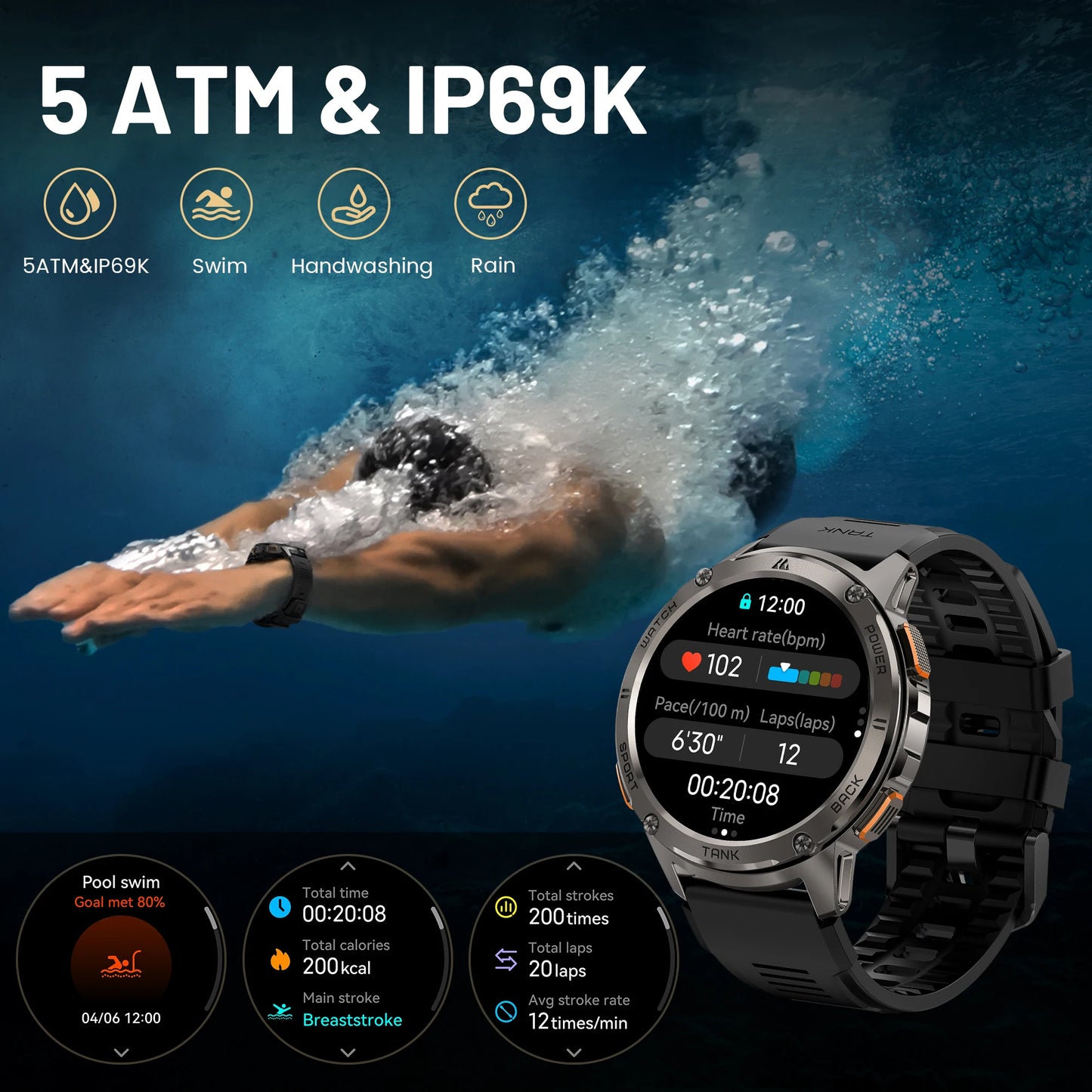 T3 Smart Watch Military Smartwatch