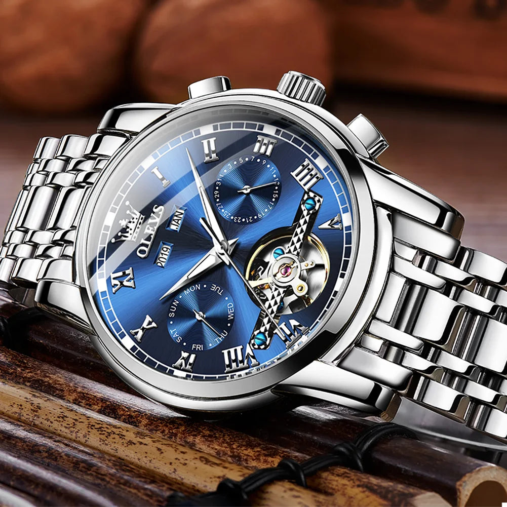 Men's Watches Automatic Mechanical Wristwatch Waterproof Stainless Steel