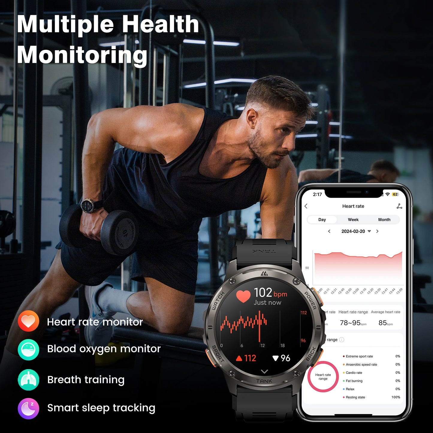 T3 Smart Watch Military Smartwatch