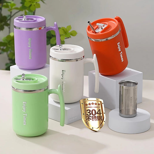 17oz Vacuum Insulated Coffee Mug with Handle Double Wall Stainless Steel Travel Tumbler with Sliding Lid