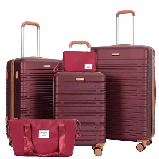 Luggage set 5 Pieces, Hardshell Suitcase