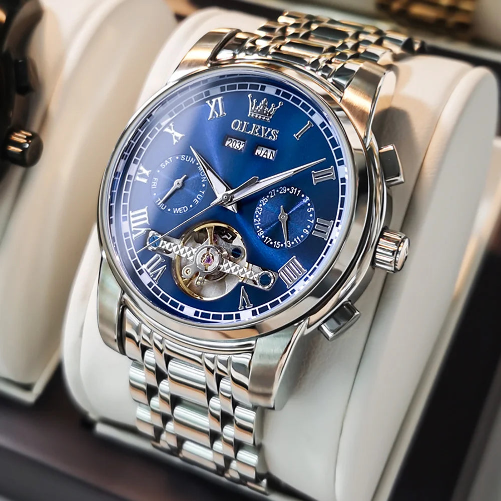 Men's Watches Automatic Mechanical Wristwatch Waterproof Stainless Steel