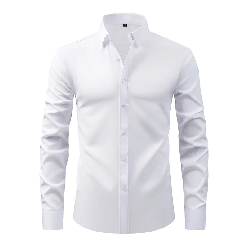 Men's Classic Button Down Shirt with Long Sleeves for Casual Spring and Summer