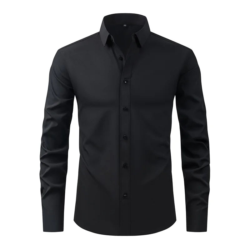 Men's Classic Button Down Shirt with Long Sleeves for Casual Spring and Summer