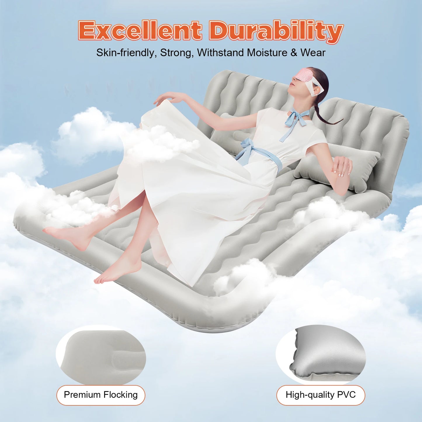 SUV Air Mattress with Air Pump Inflatable Car Mattress Universal Fit
