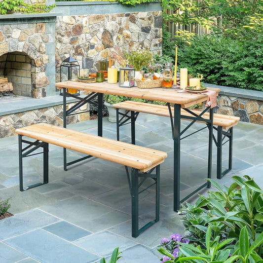 4Ft Portable Camping Table and Benches