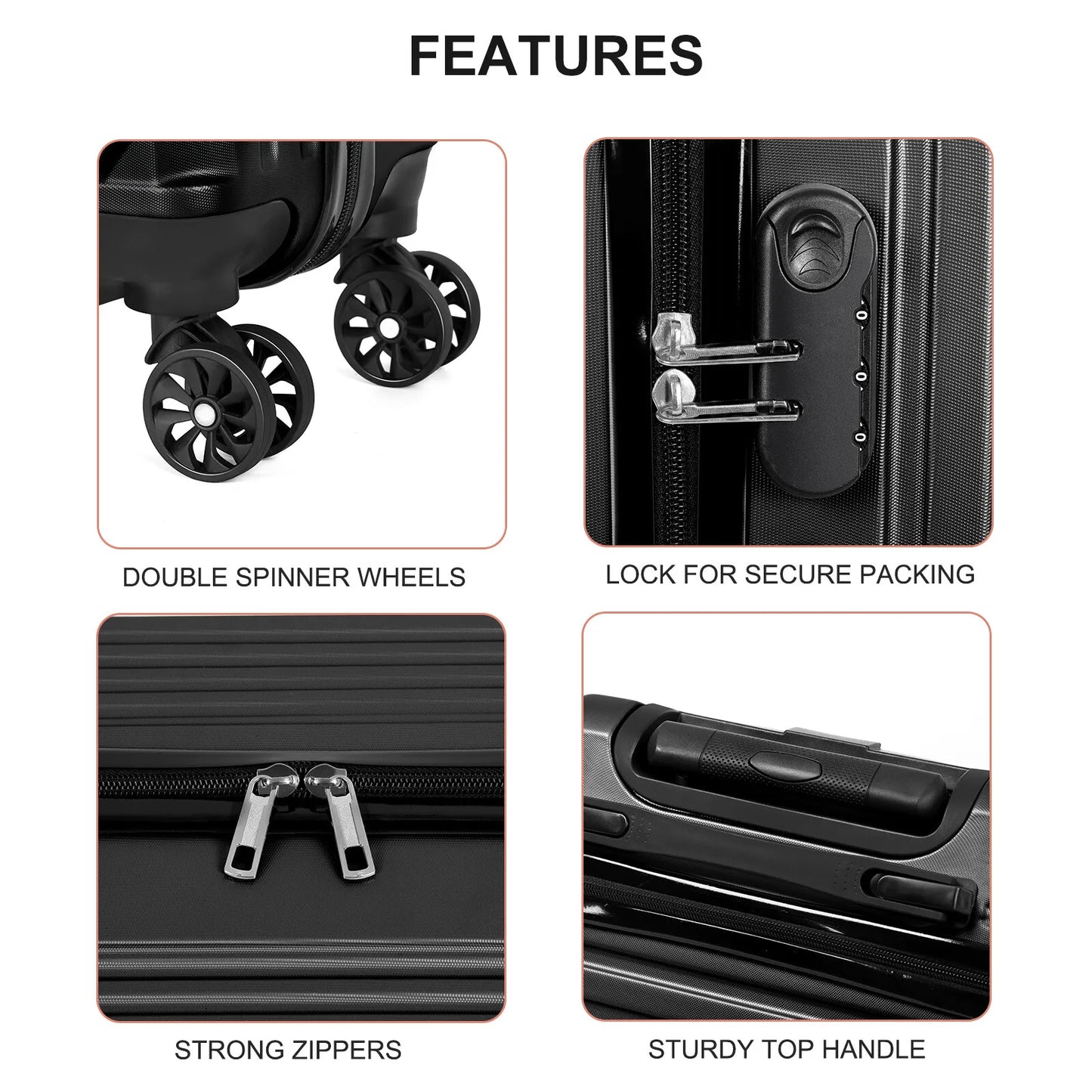 Carry On Luggage 20 Inch Spinner Wheels Suitcase TSA Lock