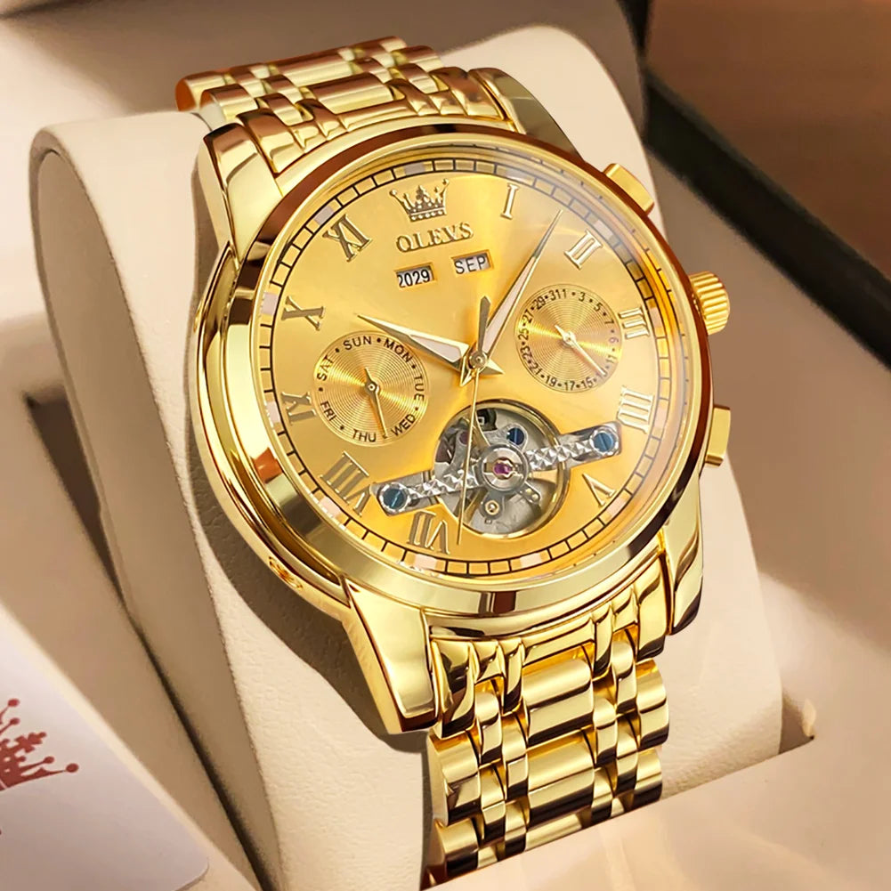 Men's Watches Automatic Mechanical Wristwatch Waterproof Stainless Steel