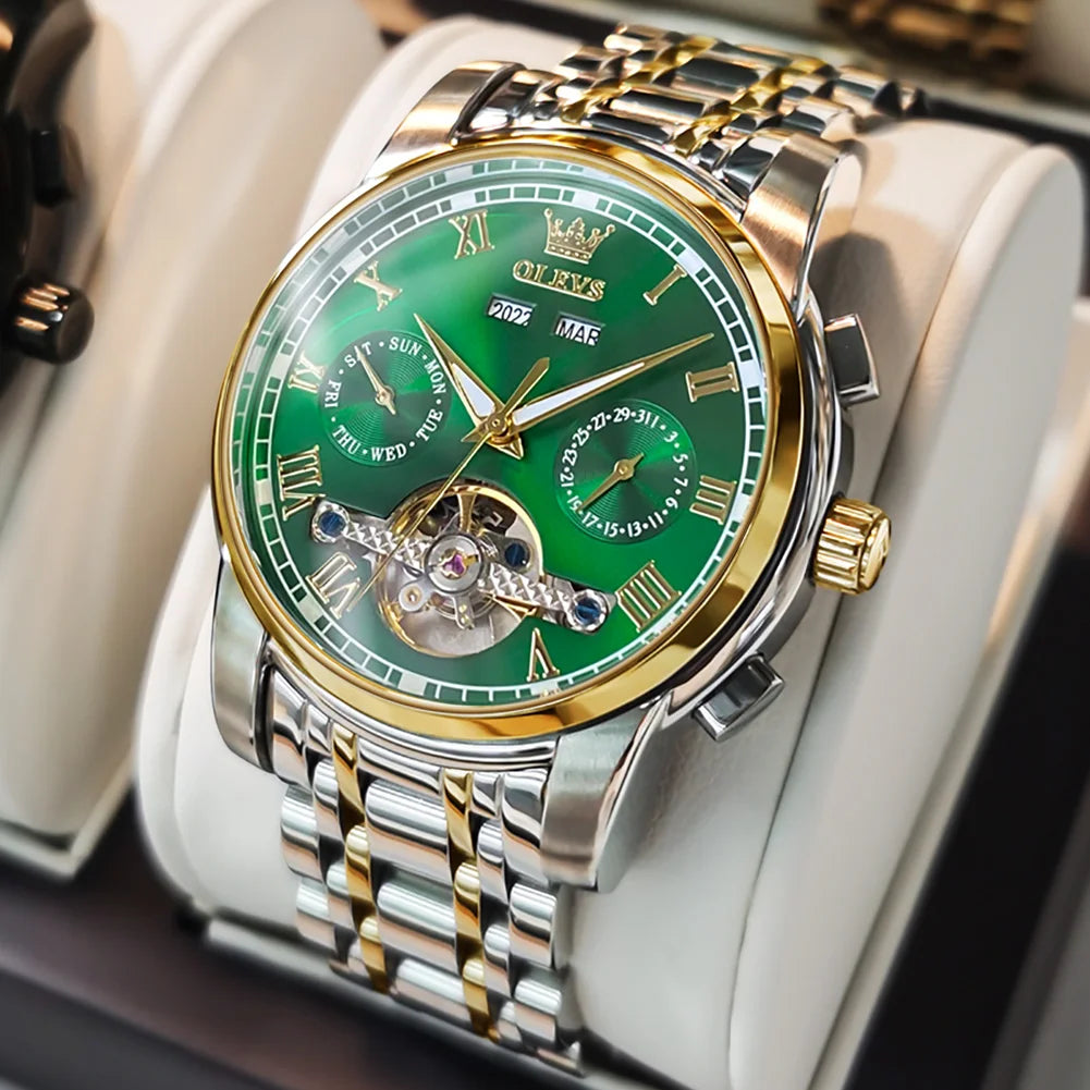 Men's Watches Automatic Mechanical Wristwatch Waterproof Stainless Steel