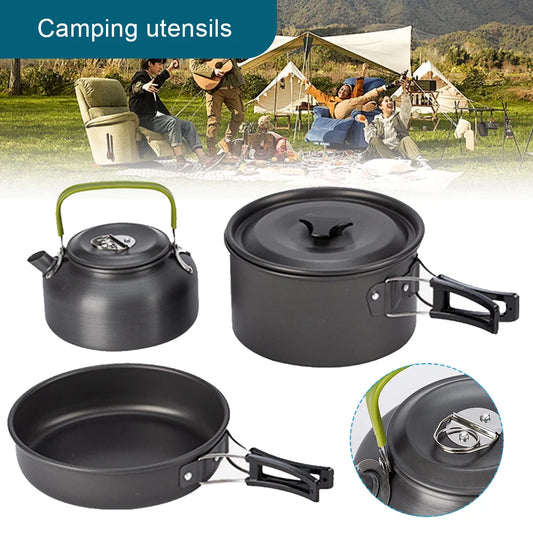3 Piece Cutlery Set For 2 To 3 Outdoor Cookset Mesh Bag