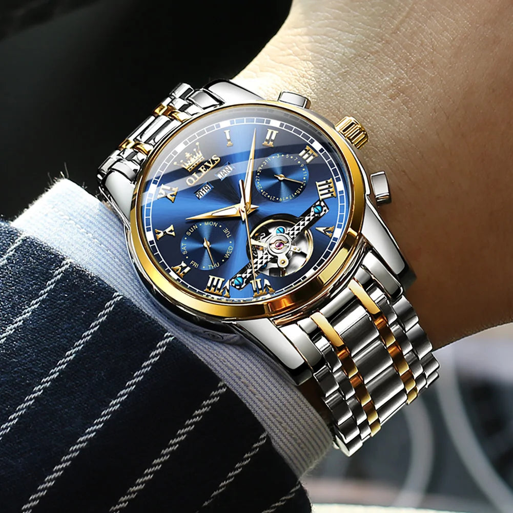 Men's Watches Automatic Mechanical Wristwatch Waterproof Stainless Steel