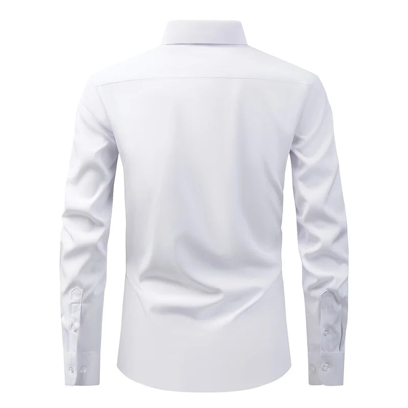 Men's Classic Button Down Shirt with Long Sleeves for Casual Spring and Summer
