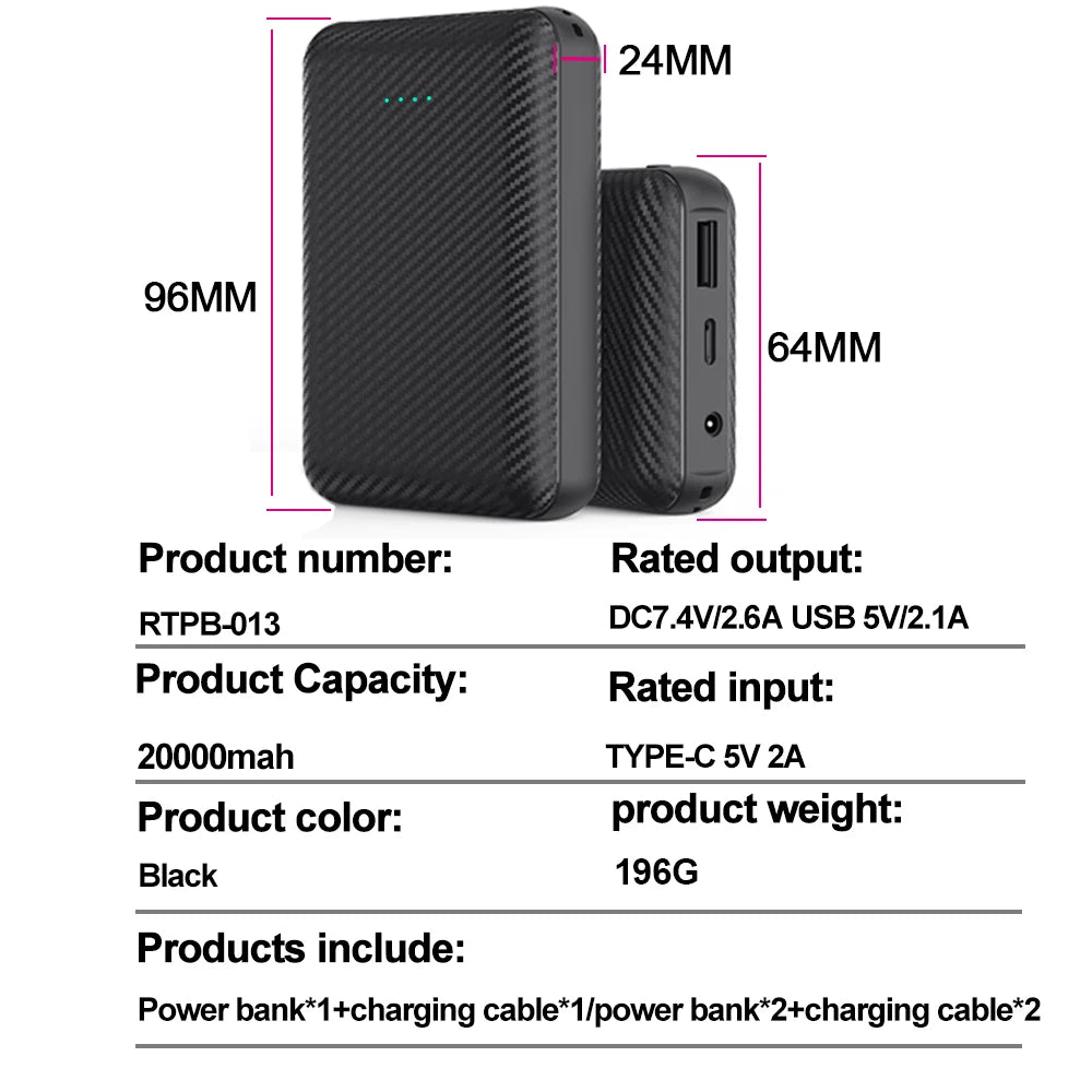 Shinefuture 20000mAh Power Bank Charger Heating Vest