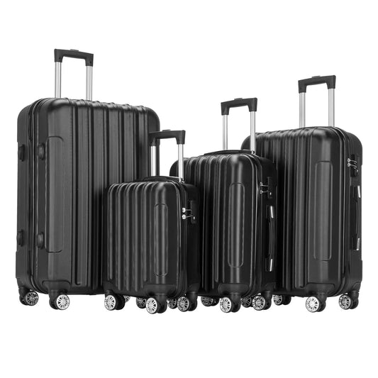 4 Piece Luggage Set 16/20/24/28" Black