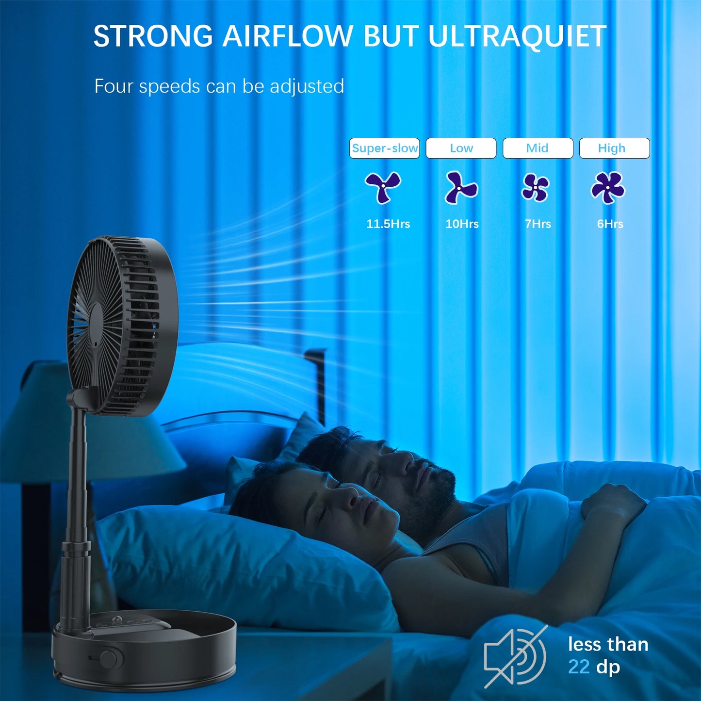 Remote Control Hand Strap USB Portable Fan With 4 Speeds
