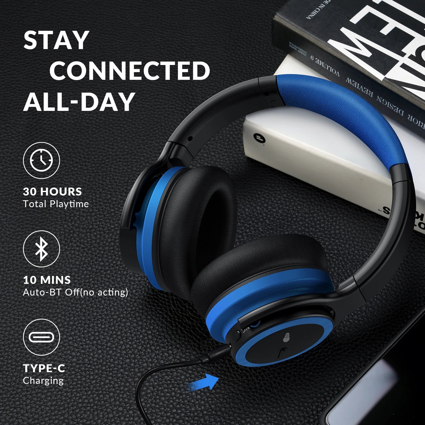 E7BPRO Active Noise Cancelling Wireless Headphones Over Ear