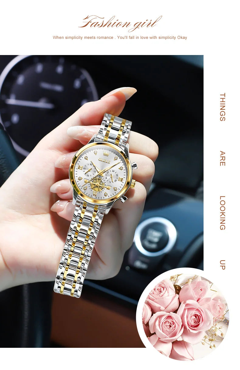 Womens Original Fashion Multifunction Quartz Wristwatch