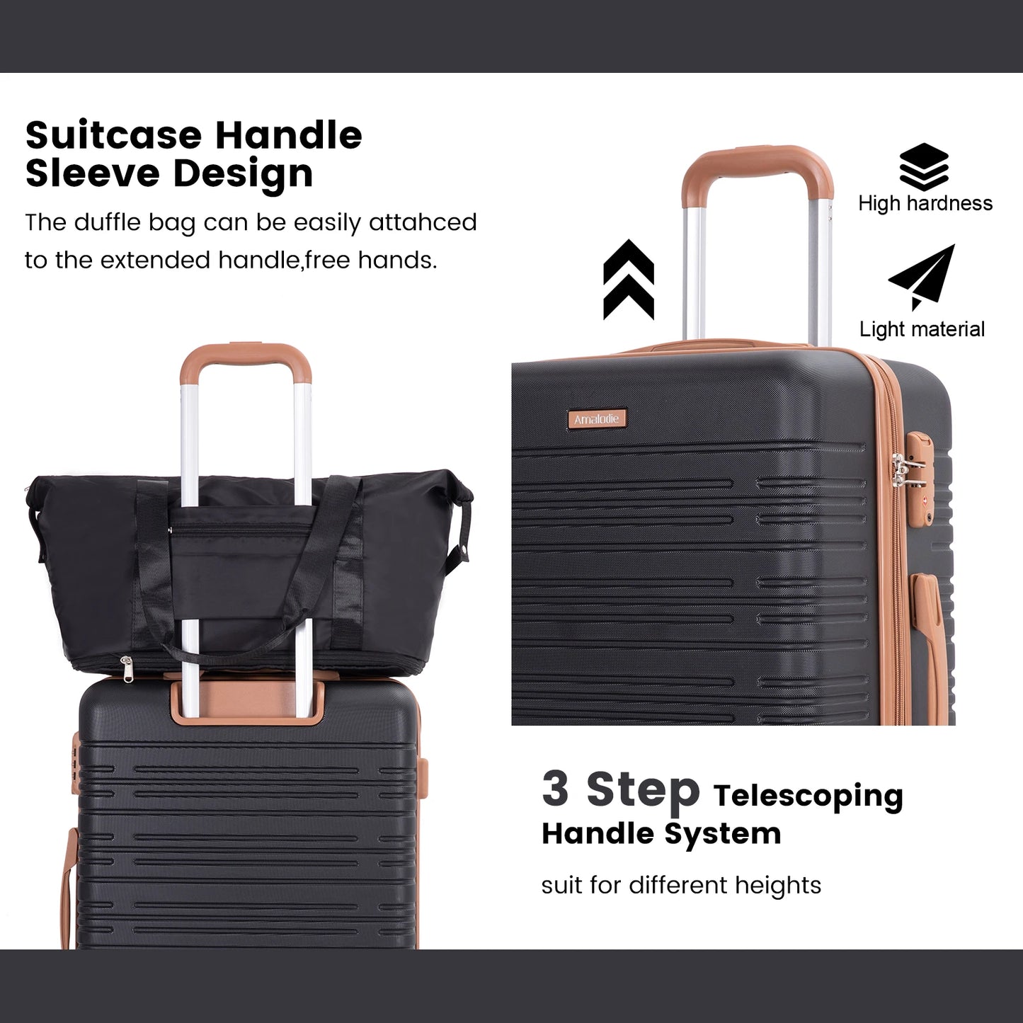 Luggage set 5 Pieces, Hardshell Suitcase