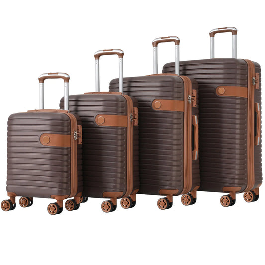 4 Piece ABS Hardside Rolling Luggage Set with Spinner Wheels 16 20 24 28 Inches Expandable Travel Suitcases with TSA Approved Lock
